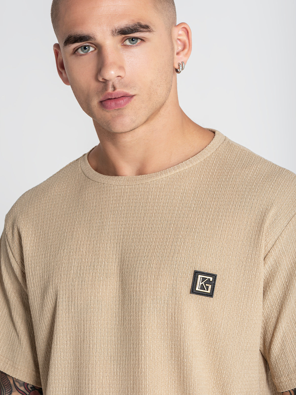 t-shirts / Beige Texture Tee