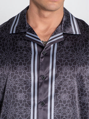 shirts / Black GK Déco Satin Shirt