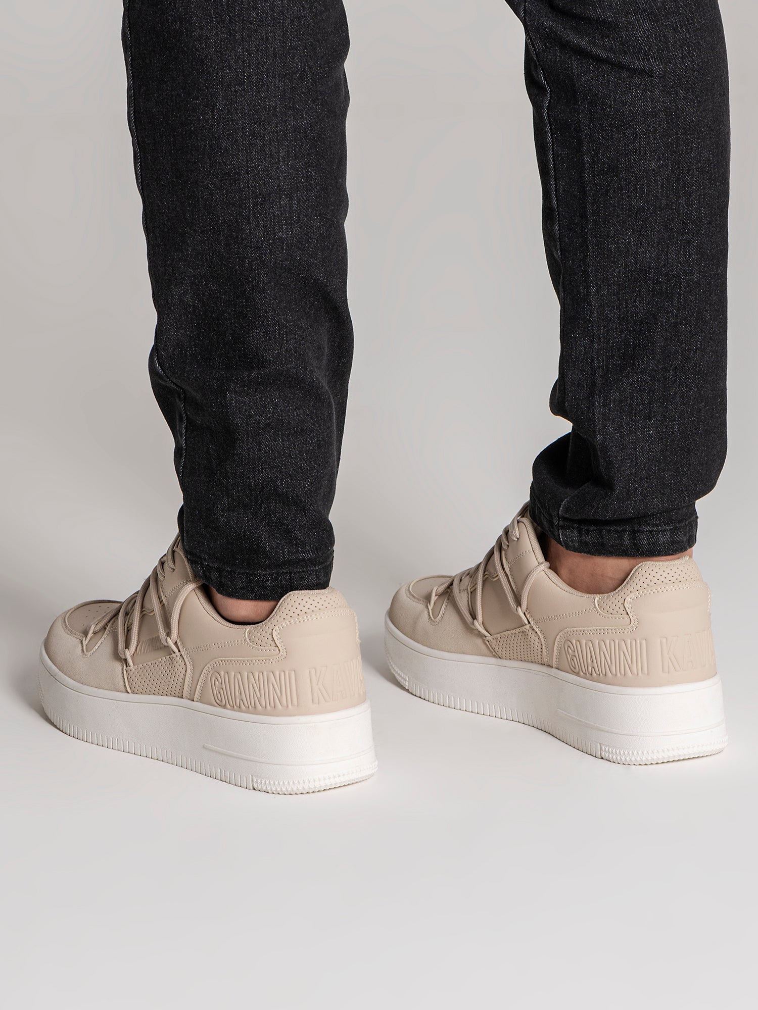 sneakers / Taupe Wrapped Sneakers