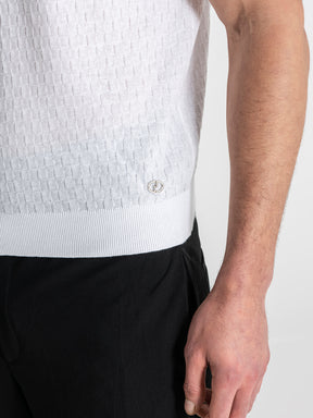 t-shirts / White Squared Knit Tee