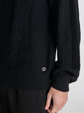 sweats / Black Cable Knit Sweater