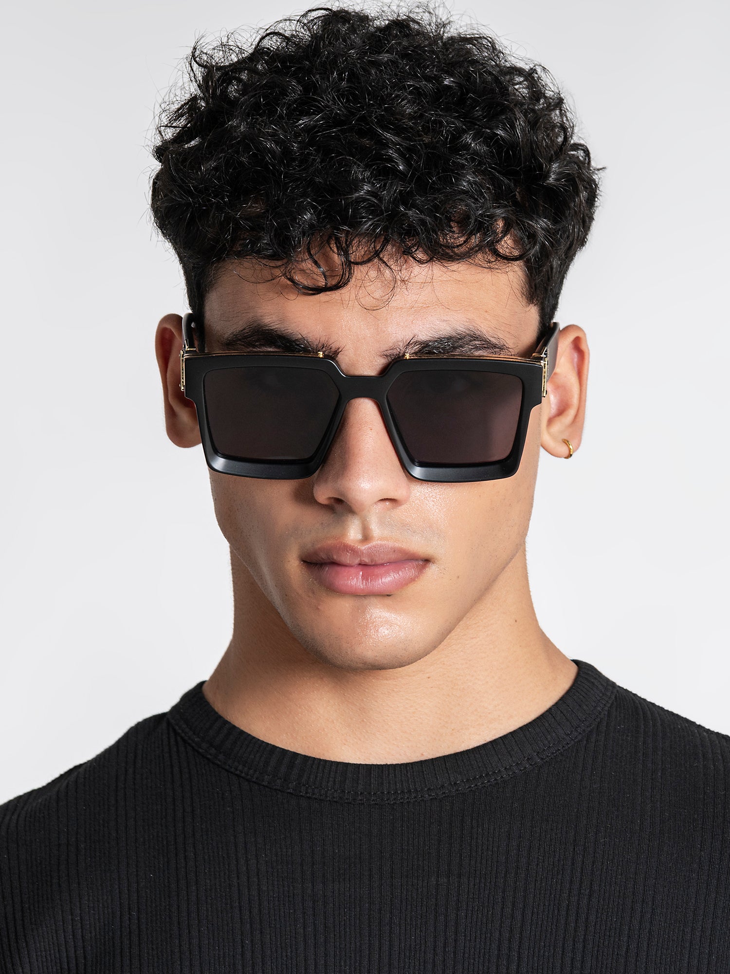 Black Matte Square Sunglasses