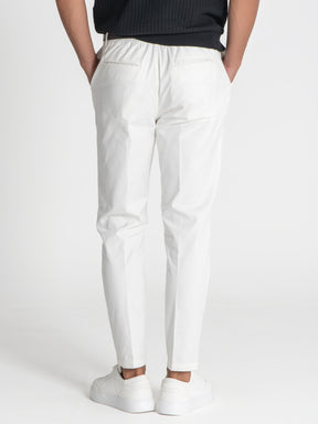 pants / White Elastic Chino Chino Pants