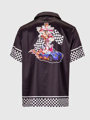 shirts / Black Angel Race Satin Shirt
