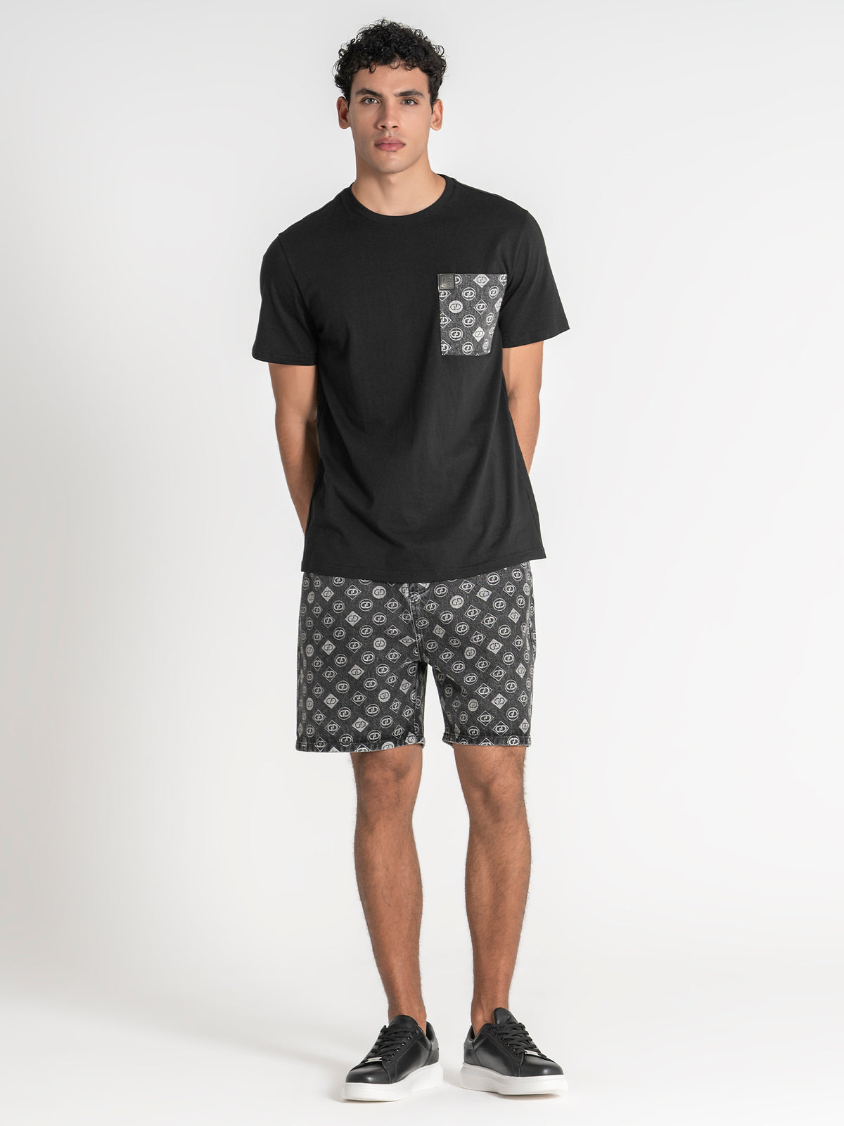 Black GG Pocket Tee