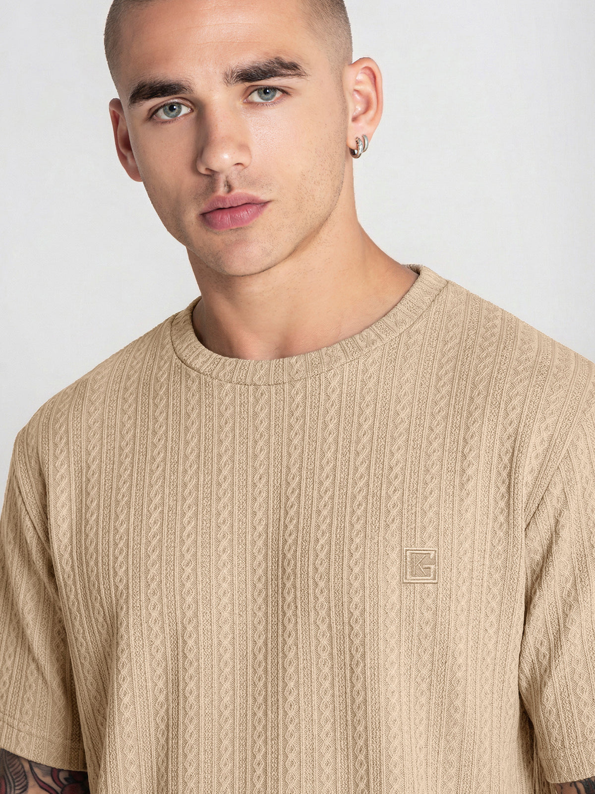 t-shirts / Beige Texture Tee