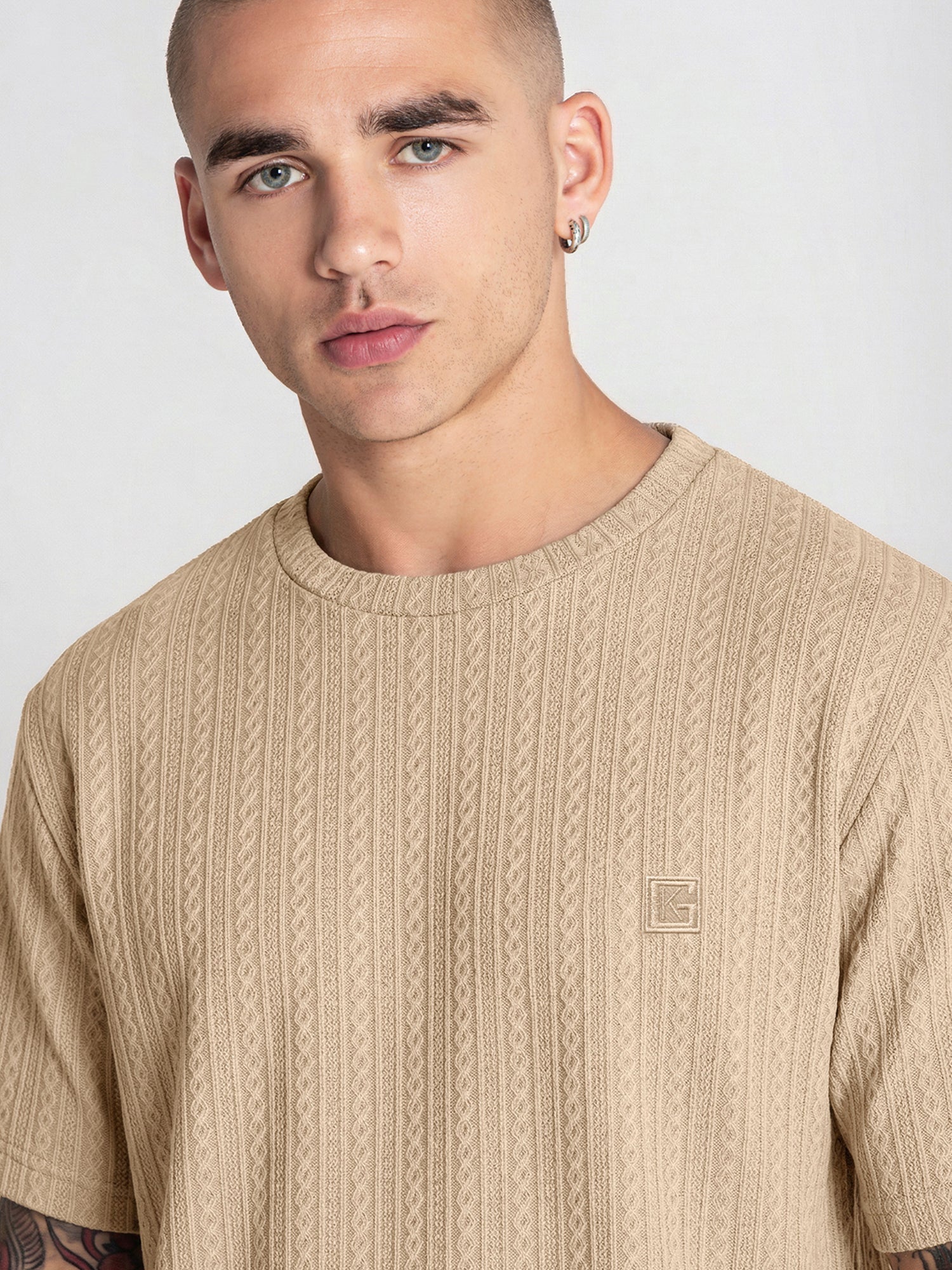 t-shirts / Beige Texture Tee