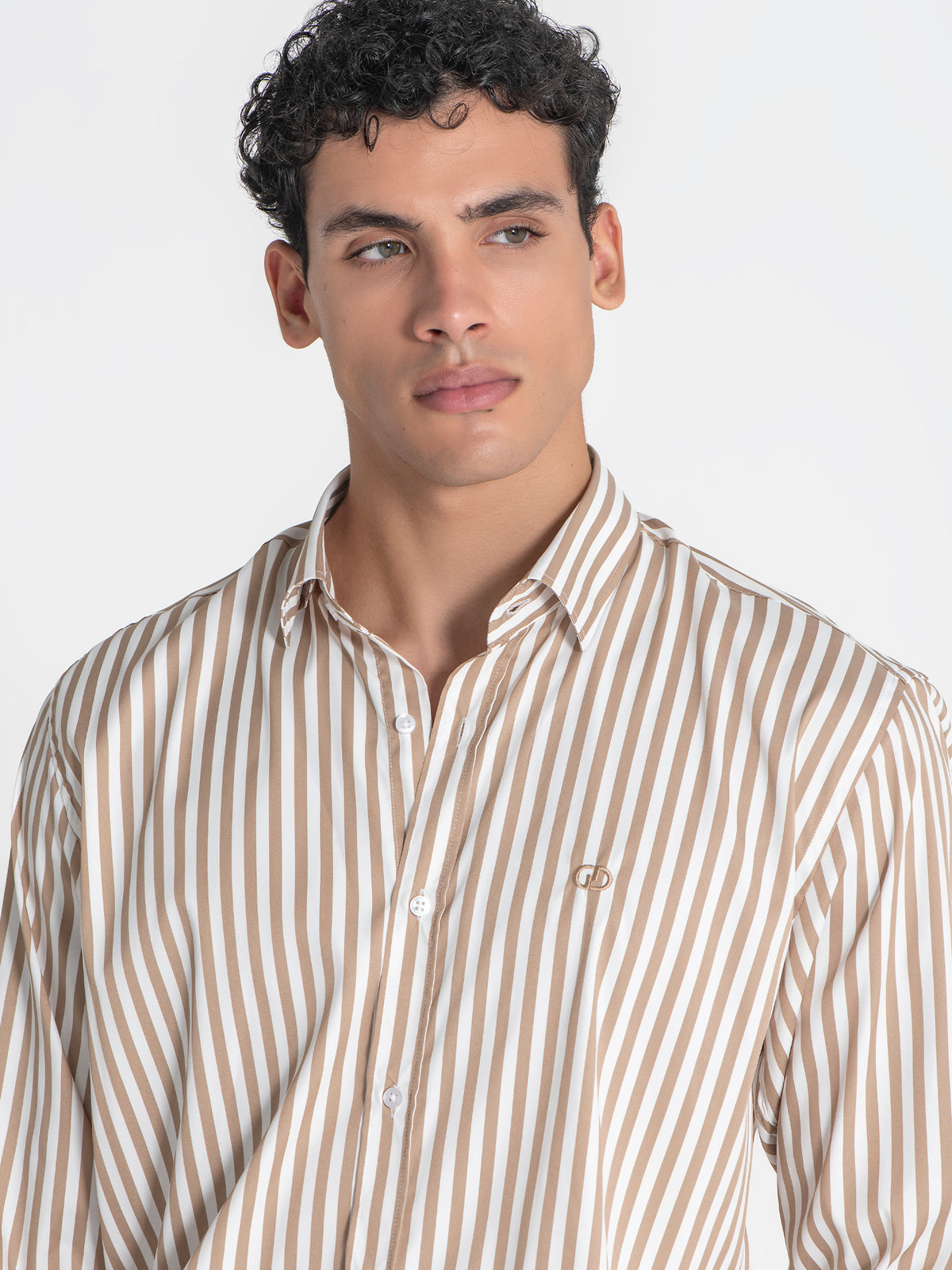 shirts / Beige Striped Shirt