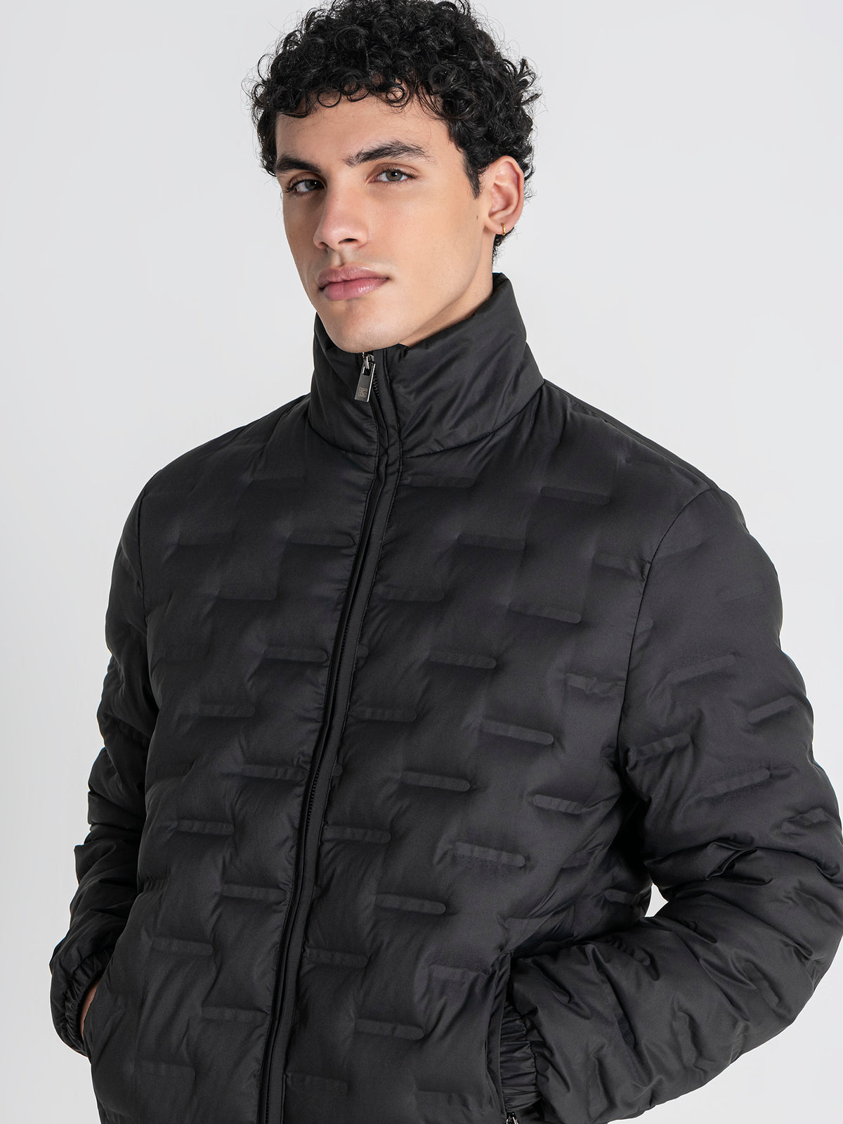 jackets / Black Code Puffer Jacket