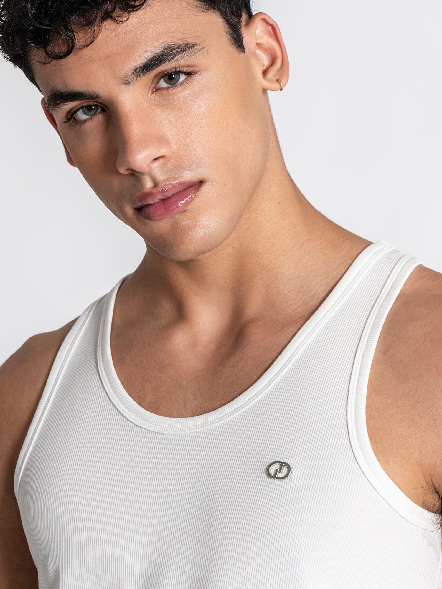 tank tops / White Essence Ribbed Tanktop