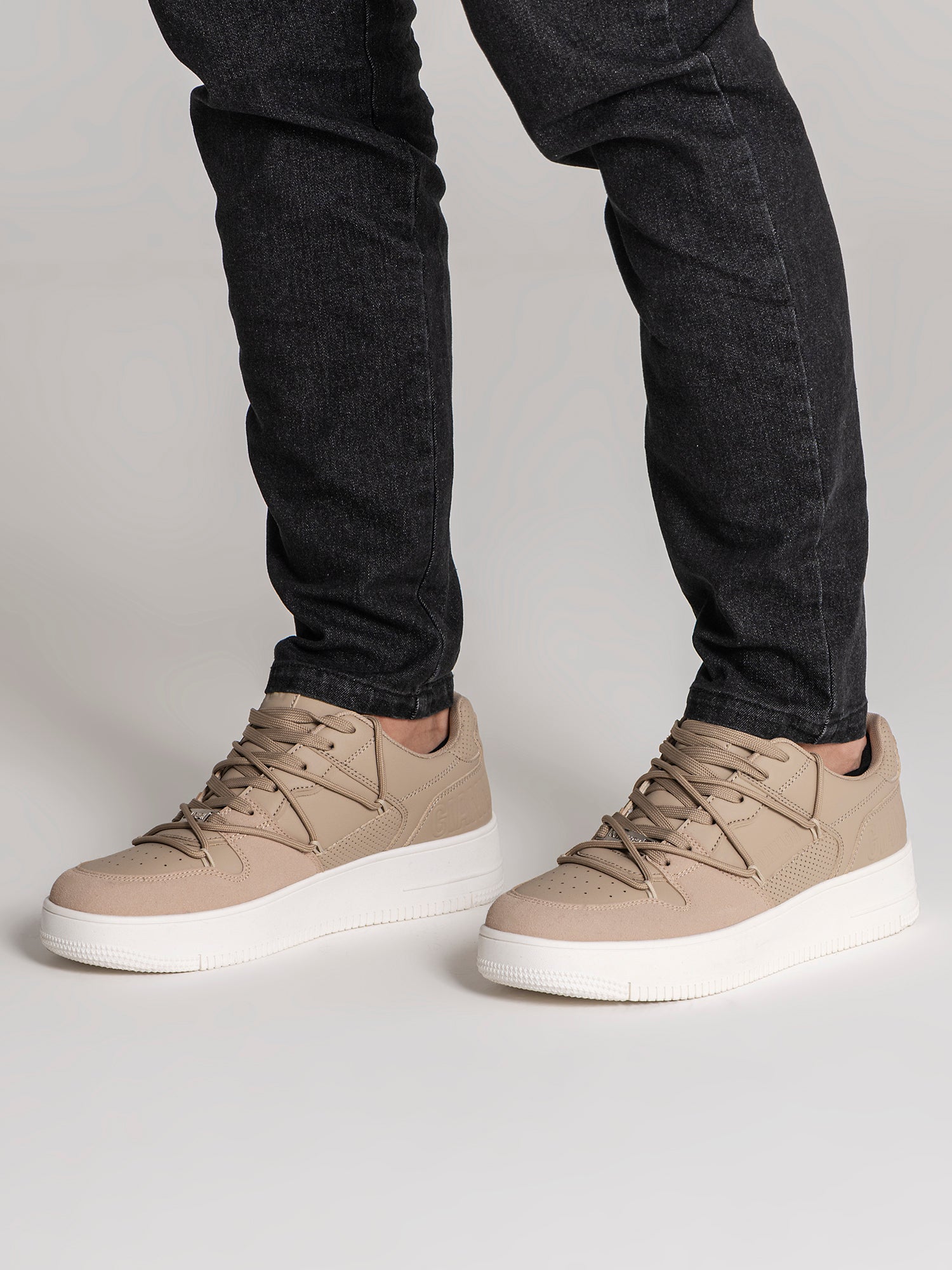 sneakers / Taupe Wrapped Sneakers