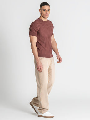 t-shirts / Brown Dimension Knit Tee
