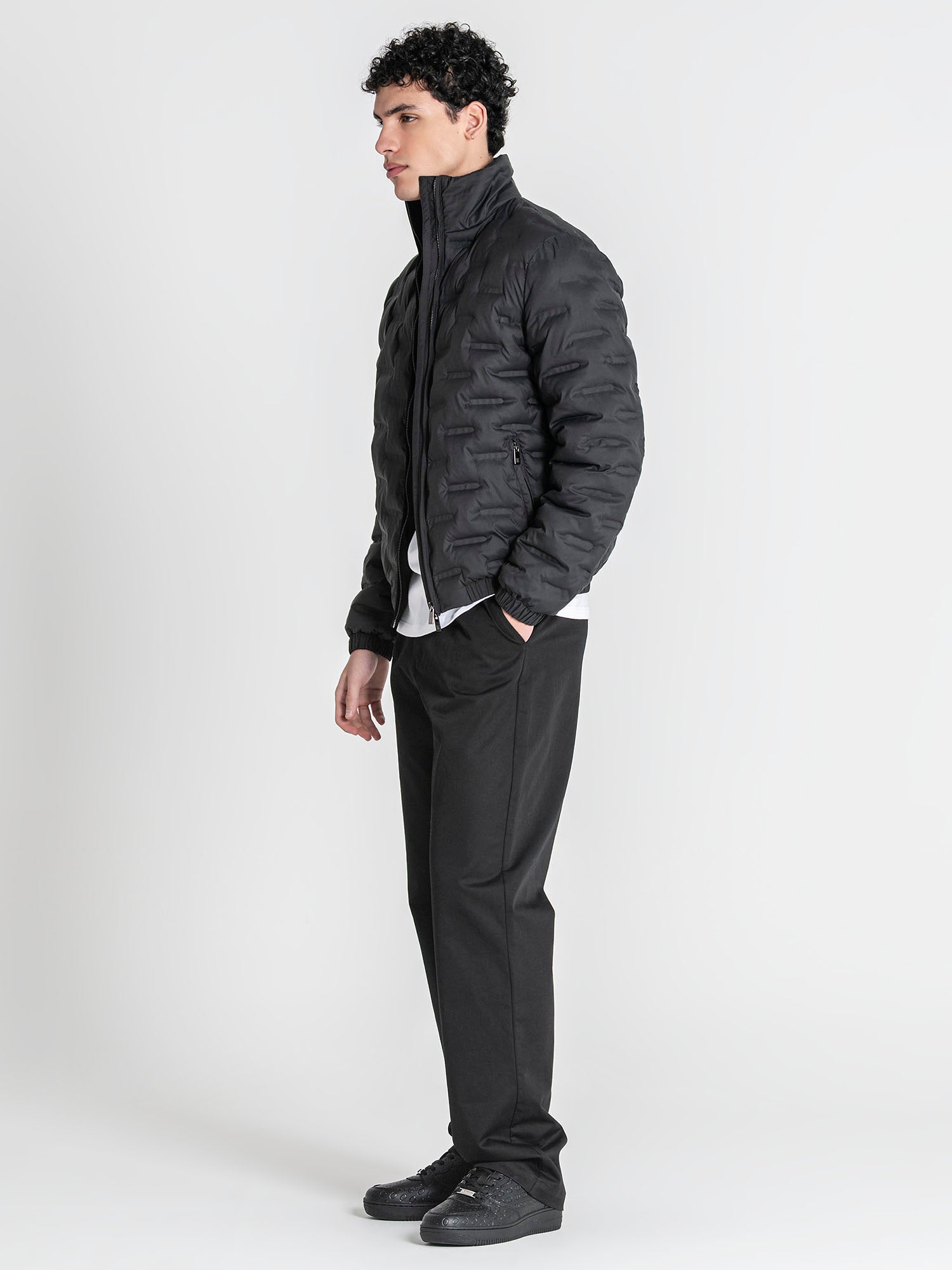 jackets / Black Code Puffer Jacket