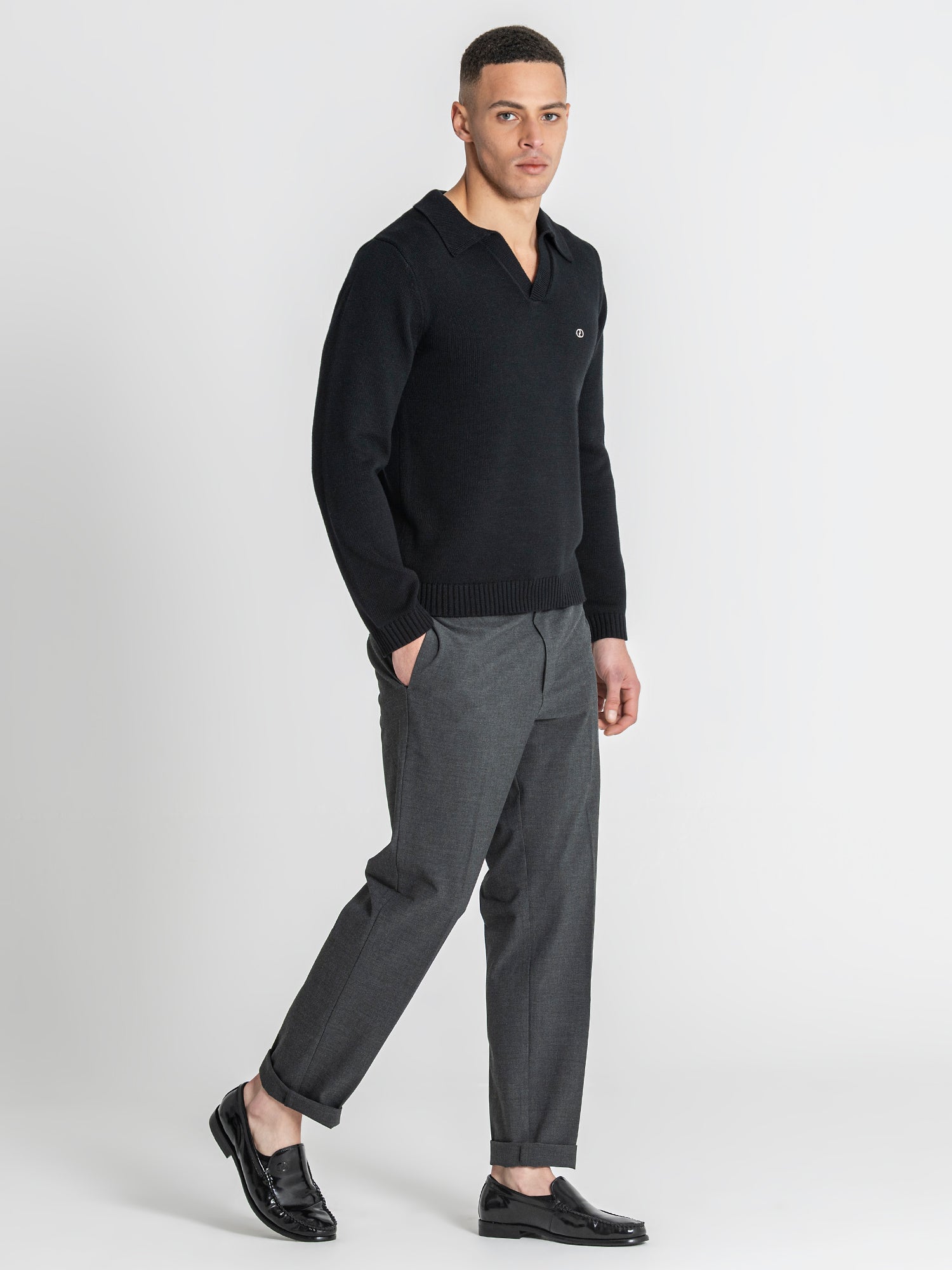 polos / Black Soft Knit Polo