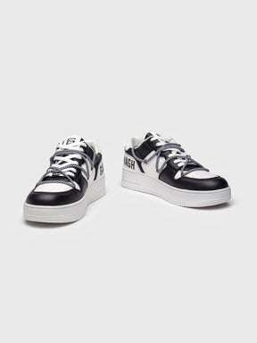 sneakers / Black Wrapped Striped Sneakers
