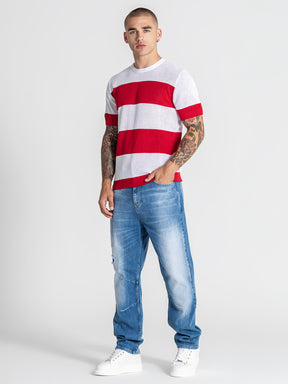t-shirts / Red Striped Knit Tee