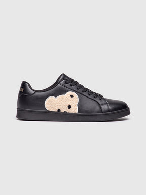 sneakers / Black Plush Sneakers