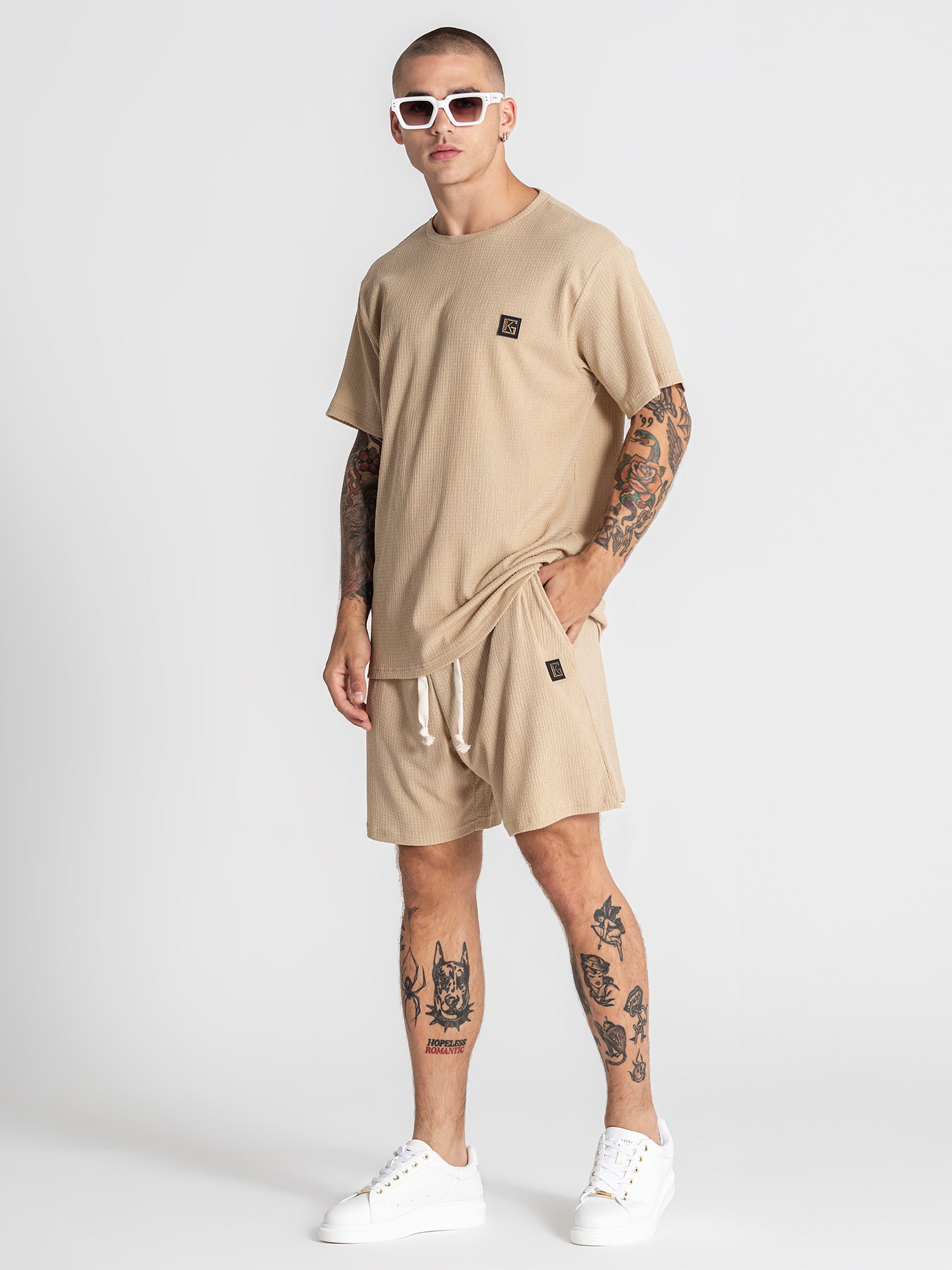 t-shirts / Beige Texture Tee