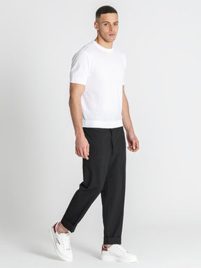 t-shirts / White Squared Knit Tee
