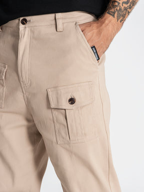 pants / Beige Cargo Chino Pants