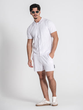 shirts / White Clone Knit Shirt