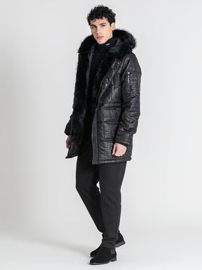 overcoats / Black GK Houndstooth Coat