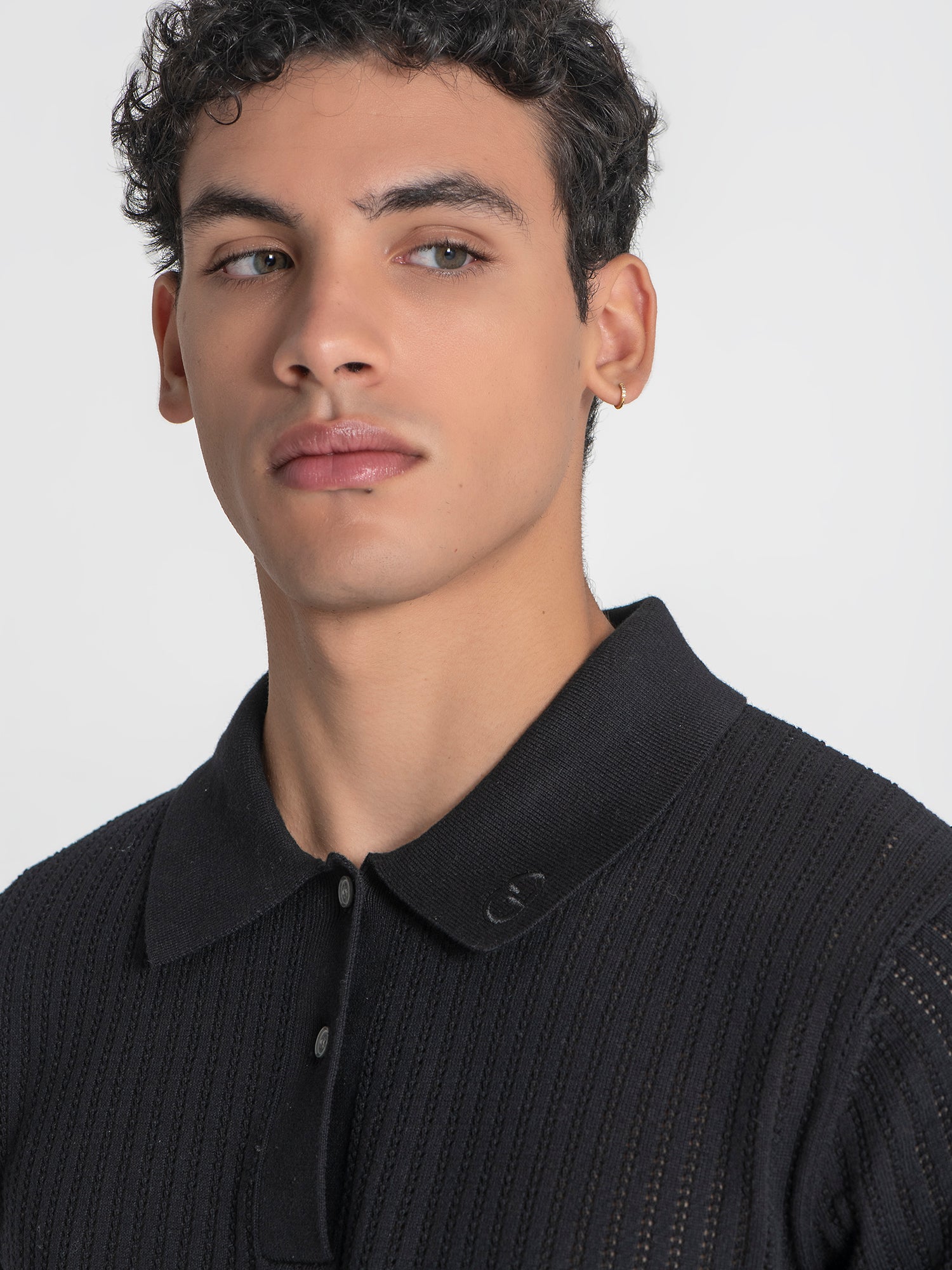 polos / Black Sense Knit Polo