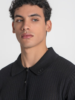 polos / Black Sense Knit Polo