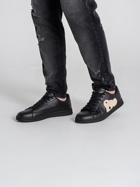 sneakers / Black Plush Sneakers