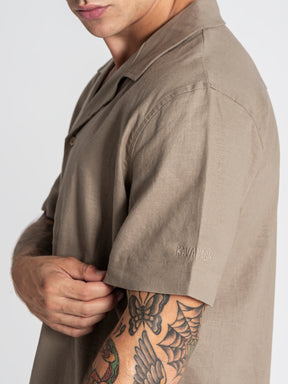 shirts / Taupe Nature Linen Shirt