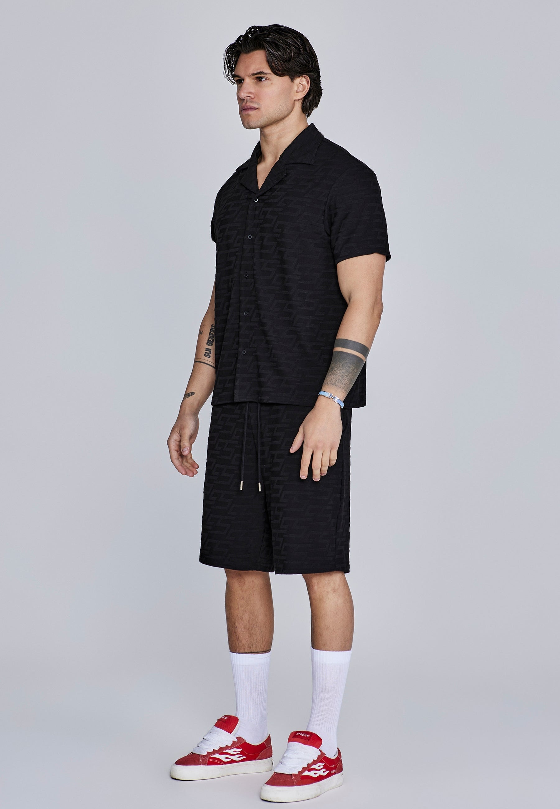 shirts / Black Towelling Shirt