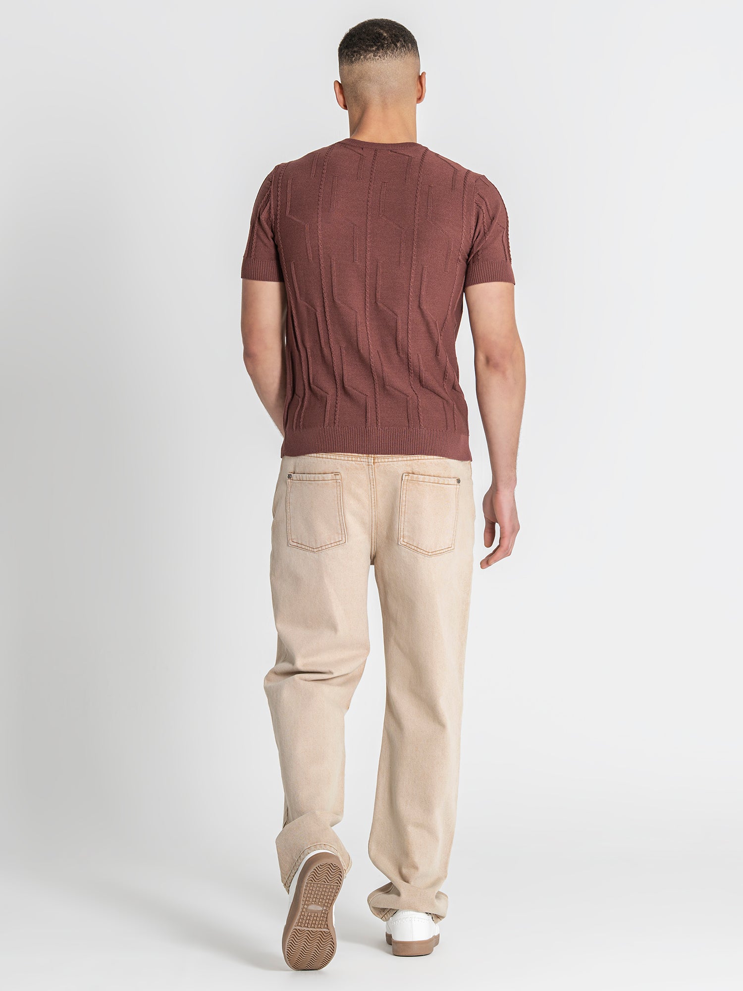 t-shirts / Brown Dimension Knit Tee