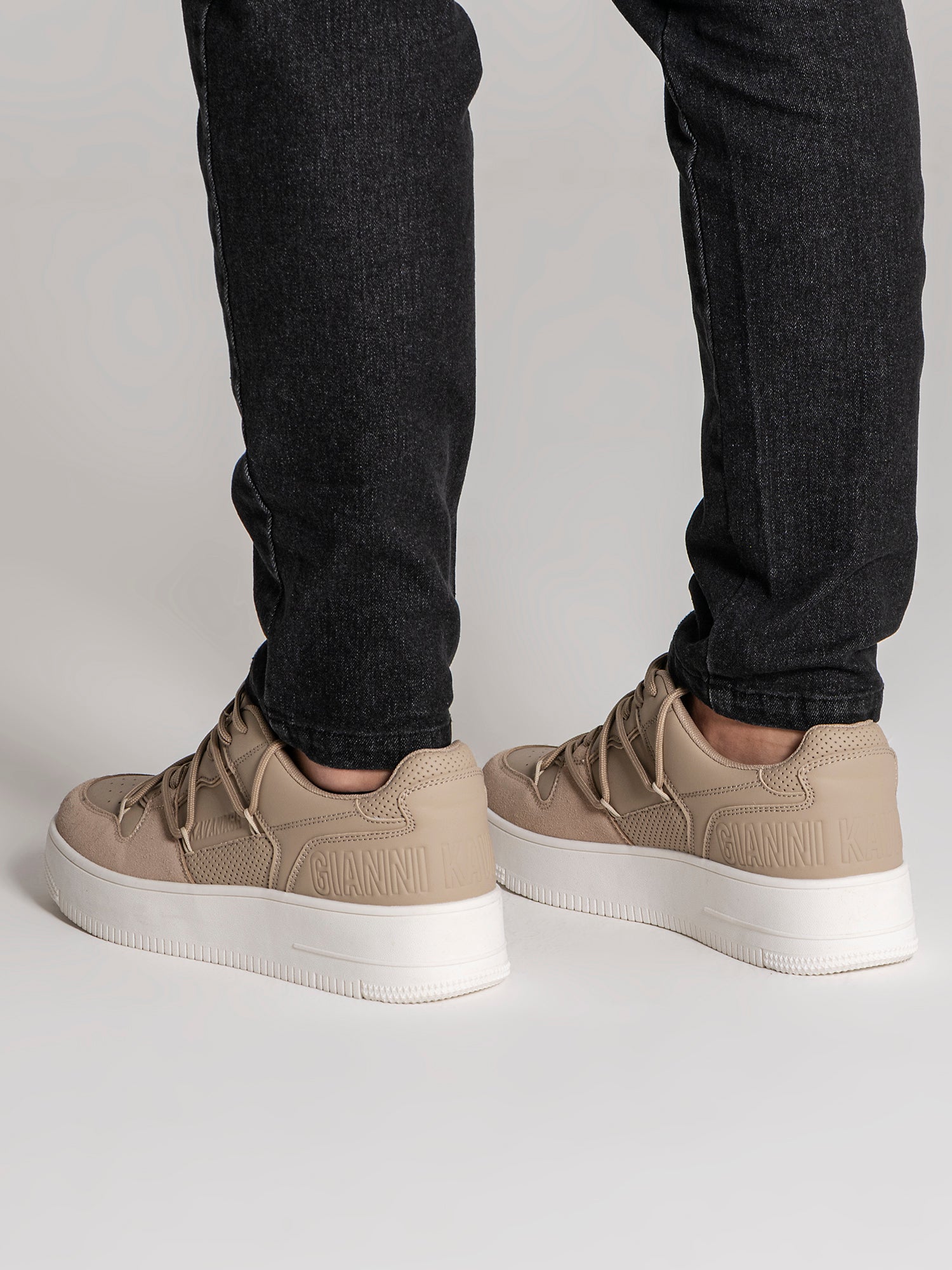 sneakers / Taupe Wrapped Sneakers