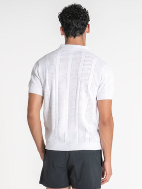 polos / White Tennis Knit Polo