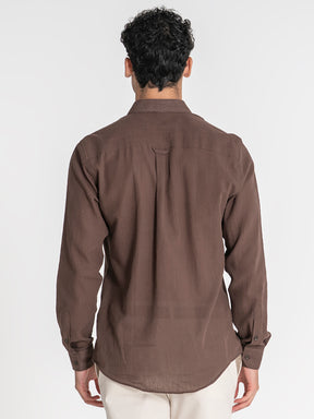 shirts / Brown Flax Linen Shirt