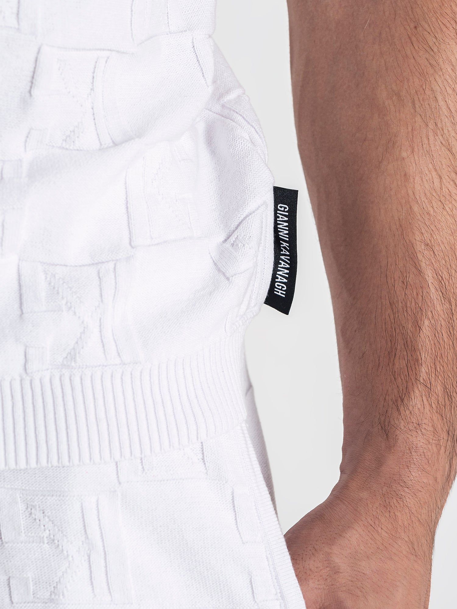 shirts / White Clone Knit Shirt