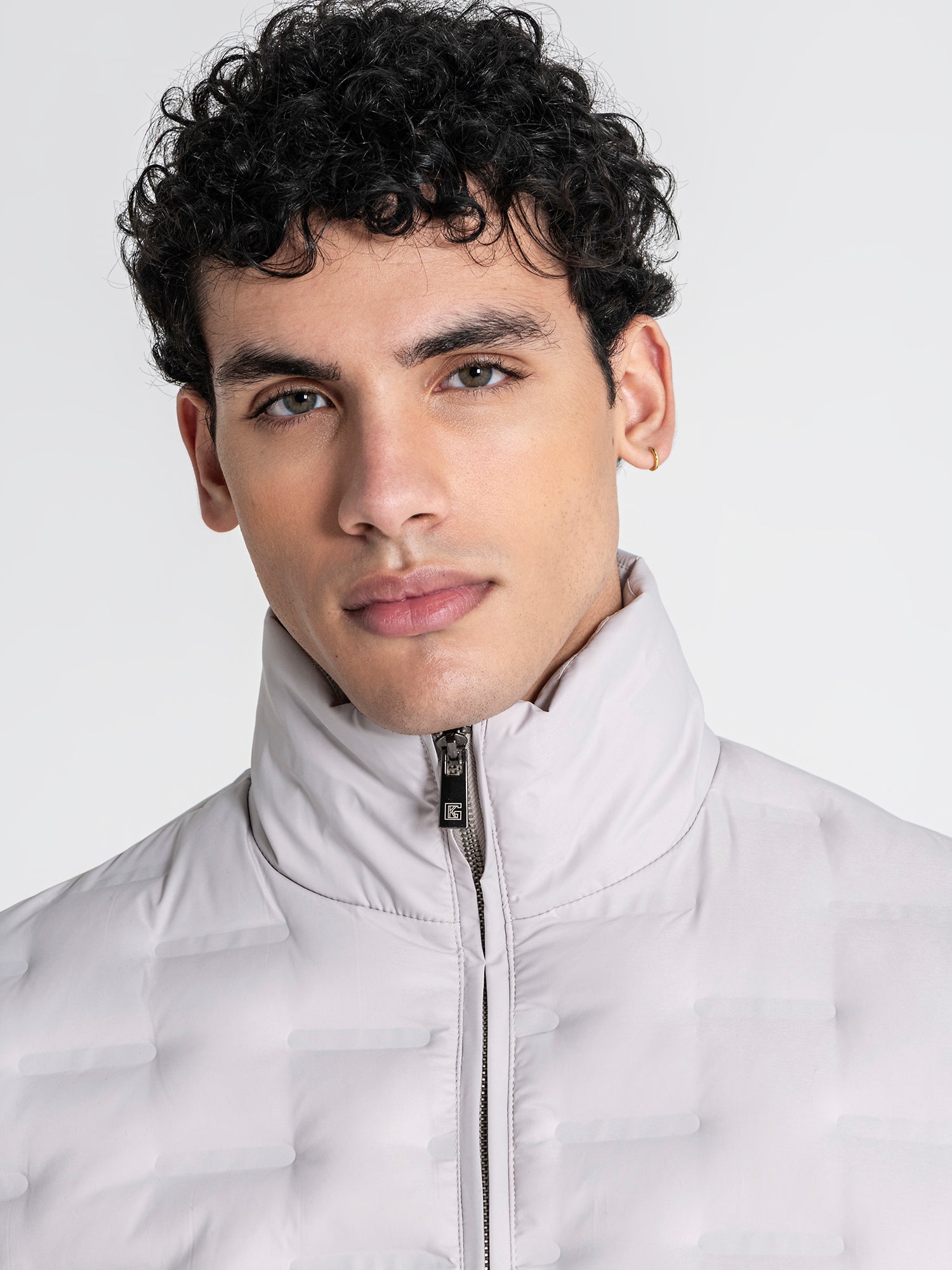jackets / Grey Code Puffer Jacket