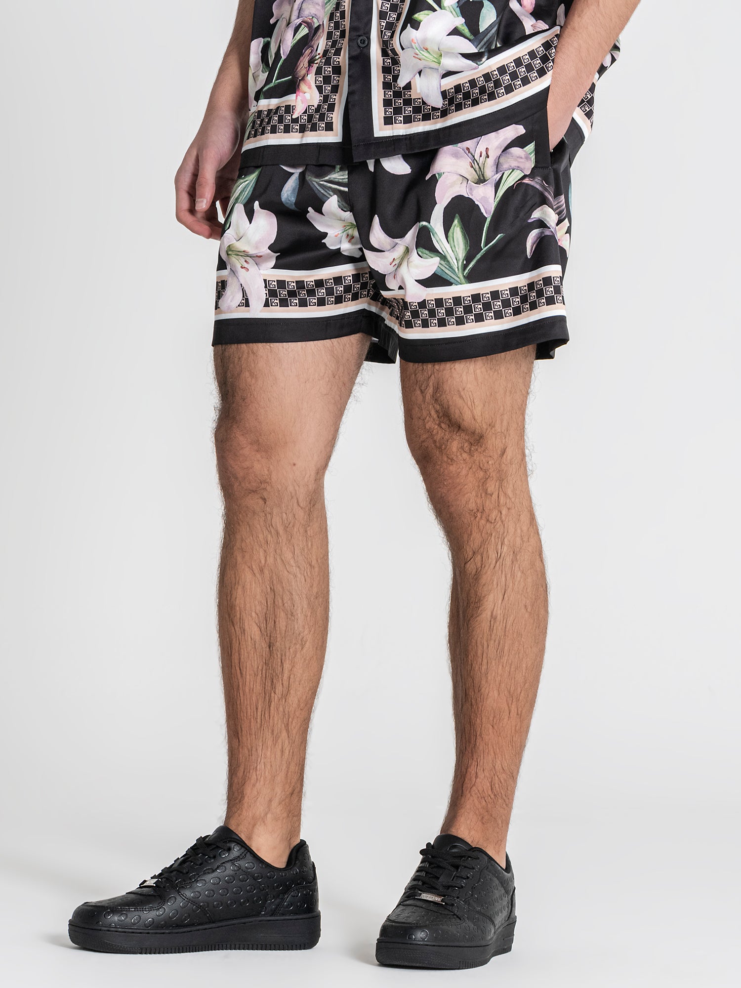 shorts / Black Midnight Bloom Satin Shorts