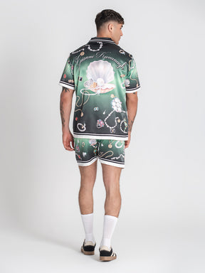 shirts / Multicolor Pearl Satin Shirt