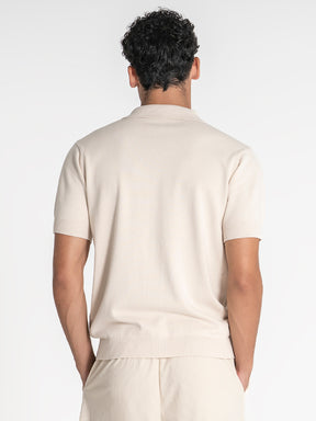 shirts / Beige Retro Knit Shirt