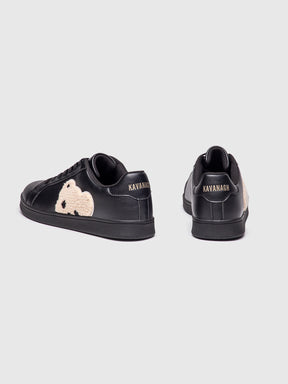 sneakers / Black Plush Sneakers