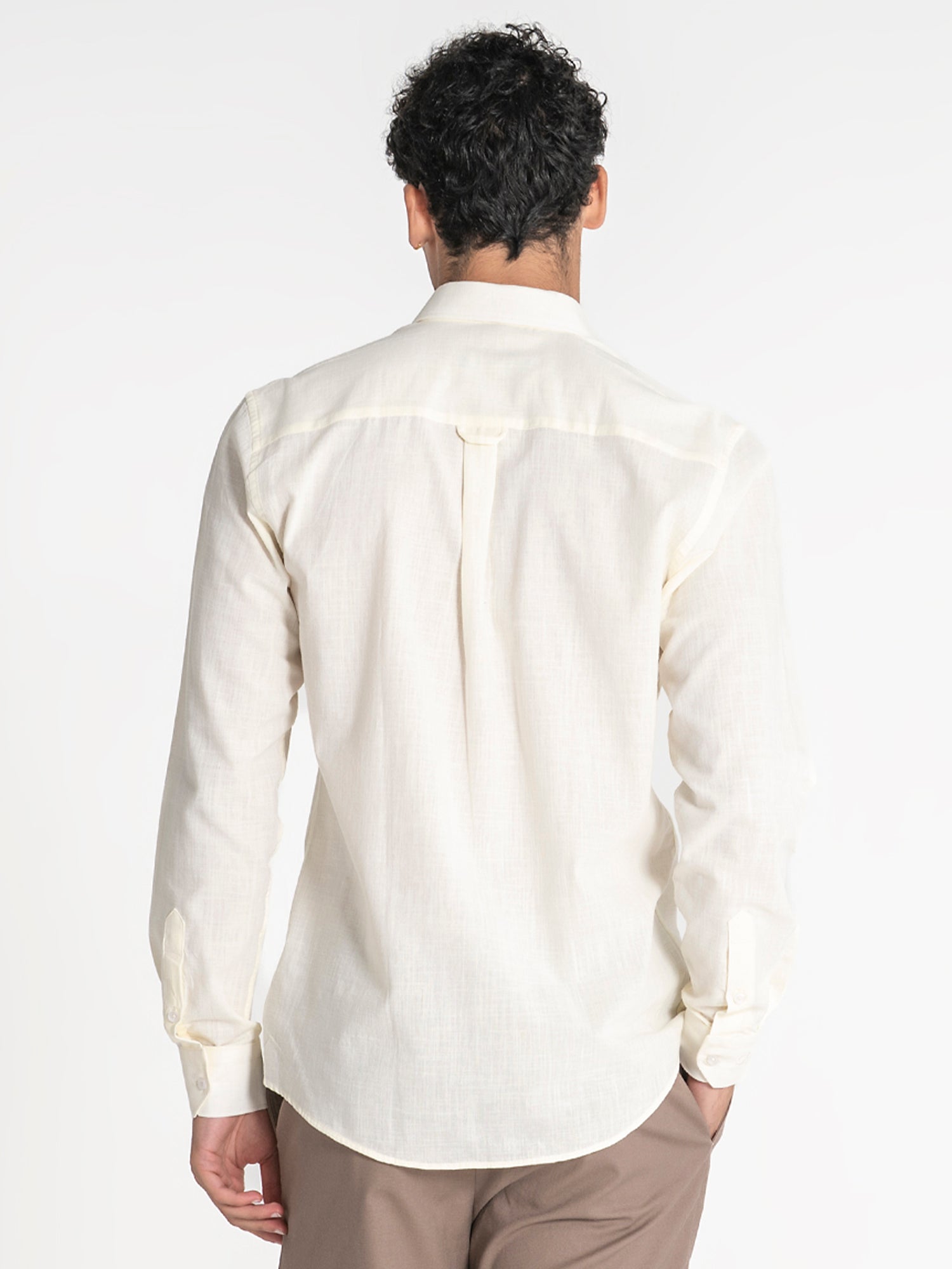 shirts / Beige Linen Shirt