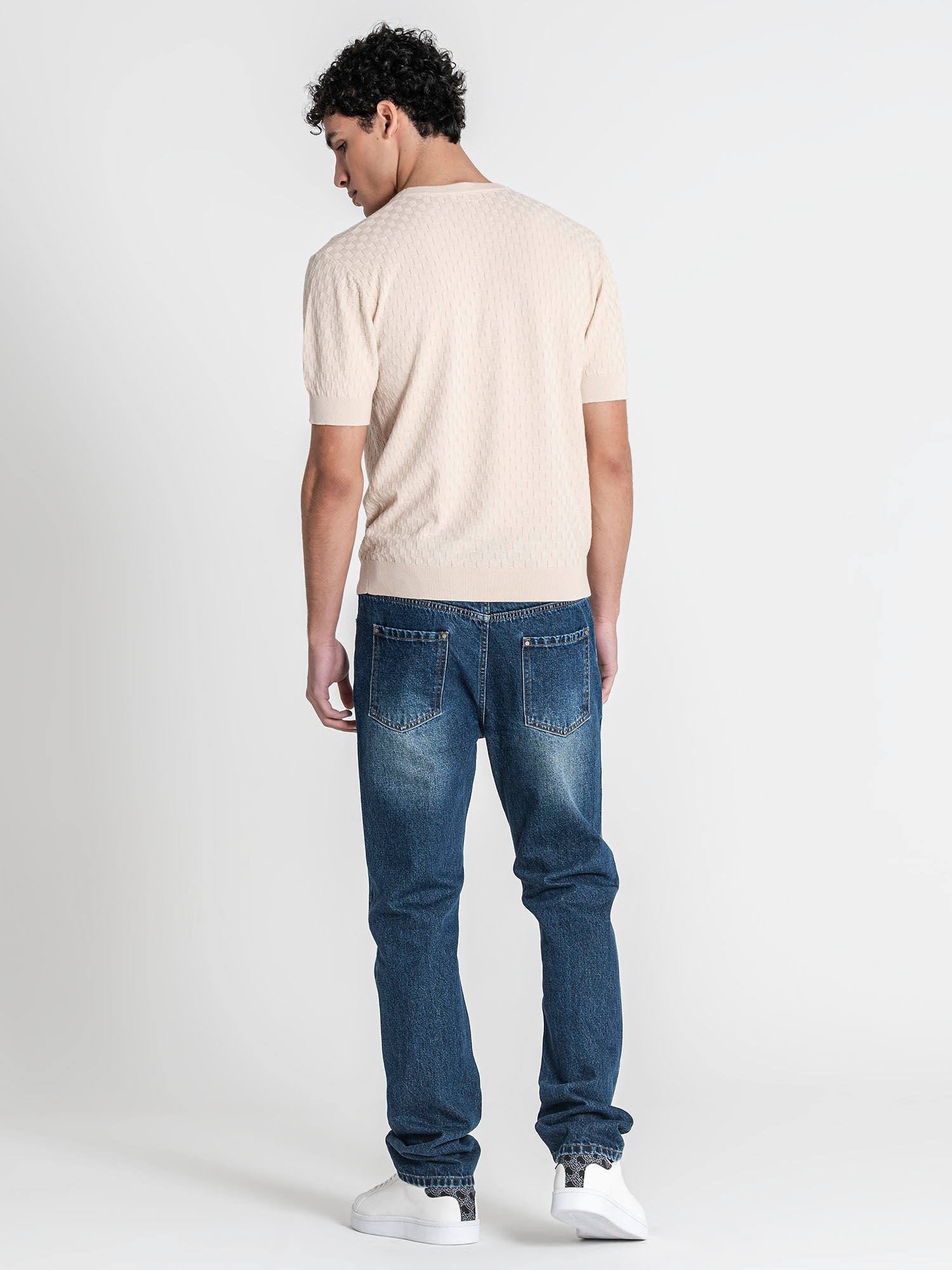 t-shirts / Beige Squared Knit Tee