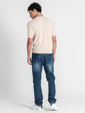 t-shirts / Beige Squared Knit Tee