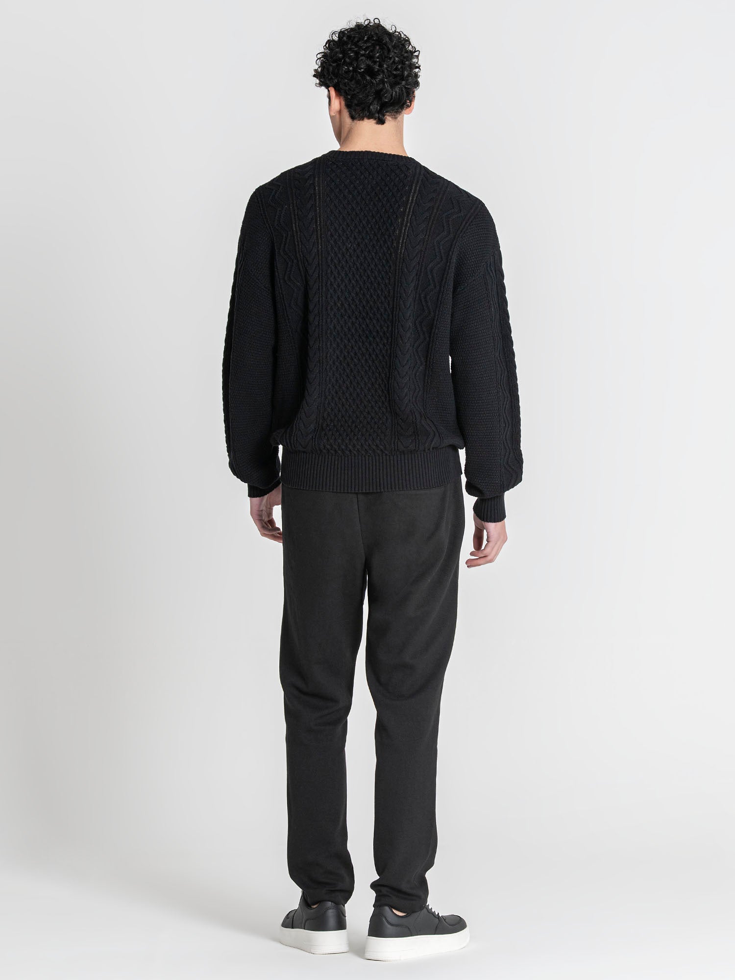 sweats / Black Cable Knit Sweater