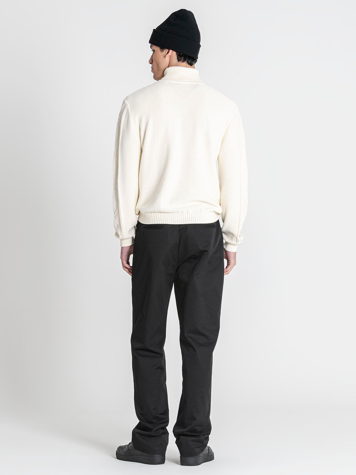 sweats / White Cable Knit Turtleneck