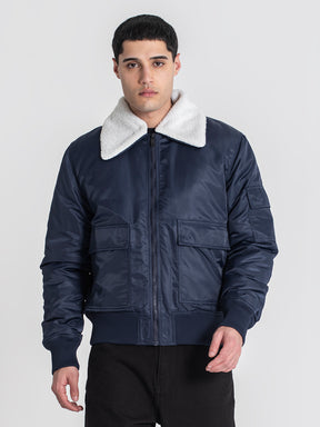 jackets / Dark Blue Aviator Jacket