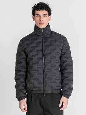 jackets / Black Code Puffer Jacket