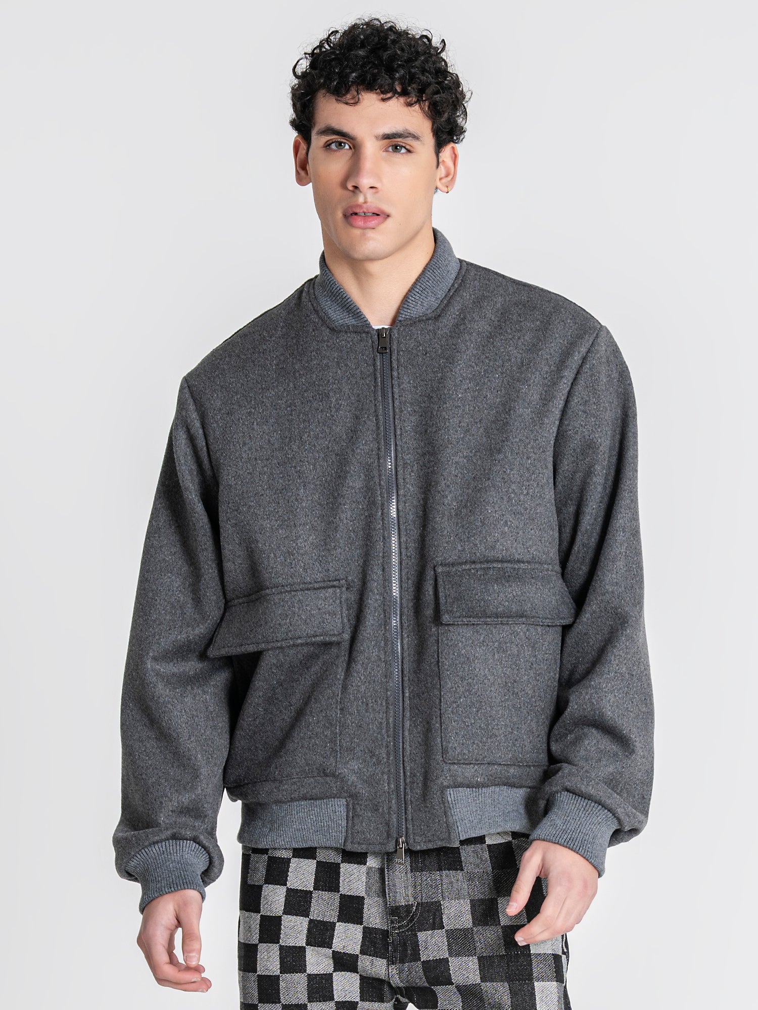 bombers / Grey Soft Core Bomber Jacket