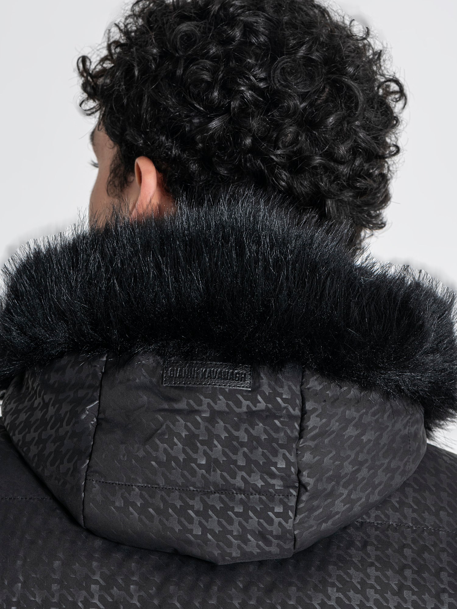 puffers / Black Smart Houndstooth Puffer Jacket